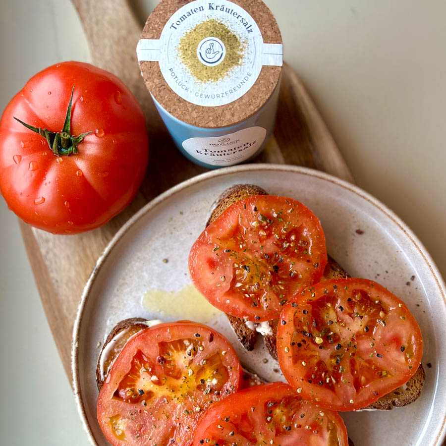 Frisches Tomaten Toast-Bild